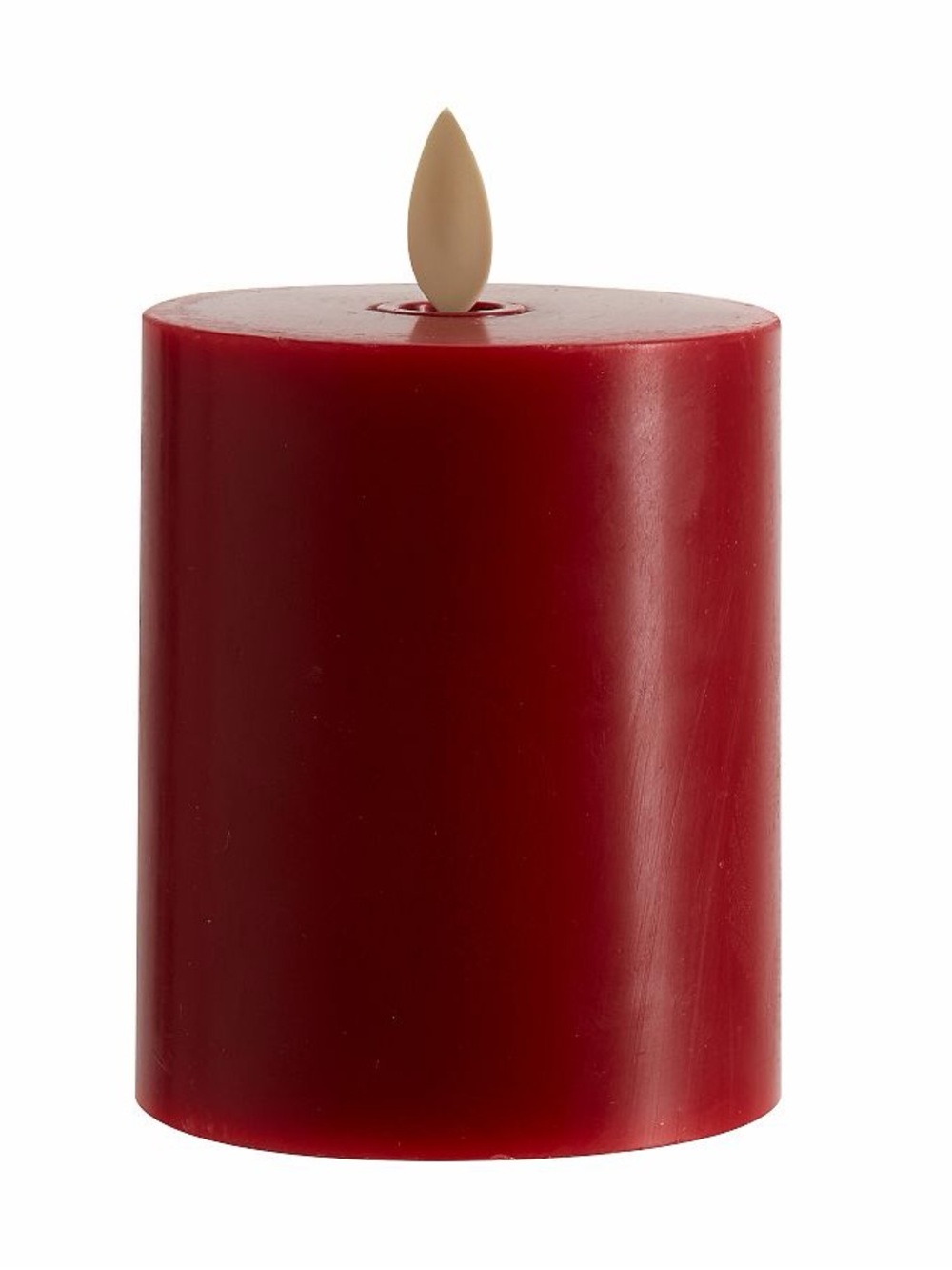 Pottery Barn Premium Flickering Flameless Red Wax Pillar Candle 3 x 3
